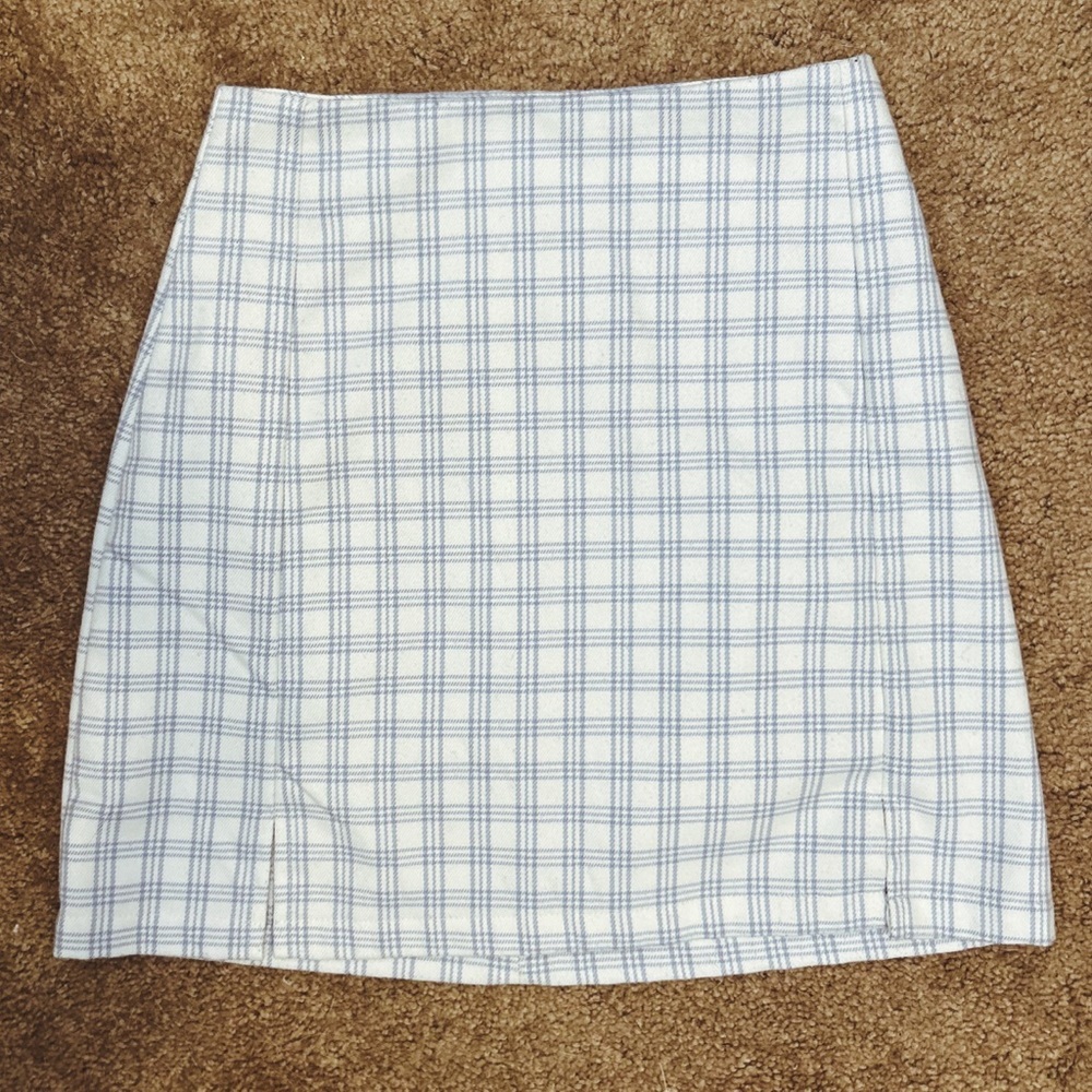 EUC Brandy Melville Blue and White Plaid Skirt​ - Picture 2 of 5